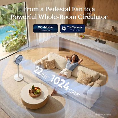LEVOIT Standing Fan for Bedroom, 20dB Quiet Pedestal Fan for Sleep